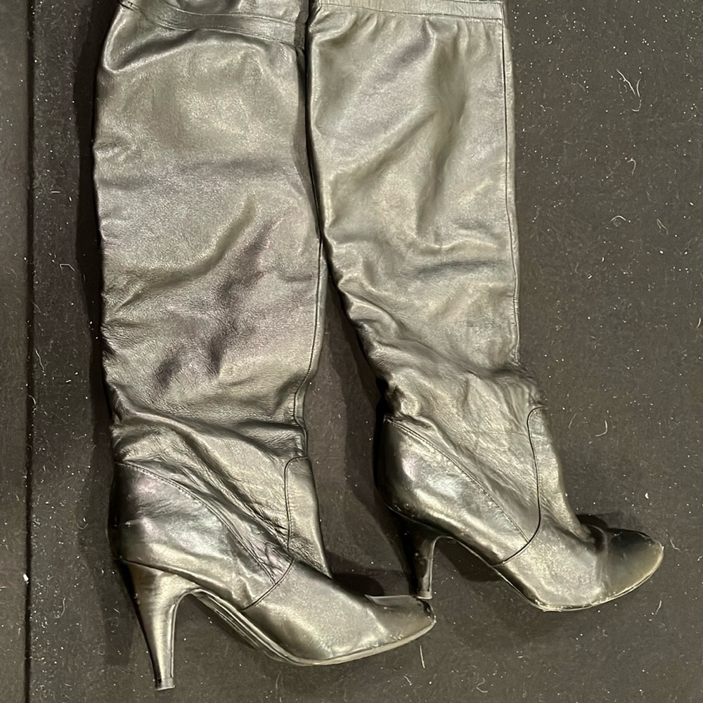 Marc fisher woman’s black over the knee boots 7.5. 3 inch heel